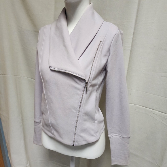 H by Halston Jackets & Blazers - Light Lavender H By Halston Womens Moto Zip-Up Jacket Size 4